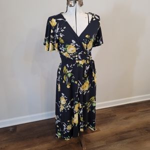 Dark Floral High-low Maxi Dress